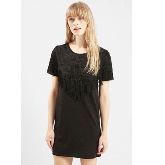 Topshop Dresses & Skirts - Topshop Fringed Tee Dress